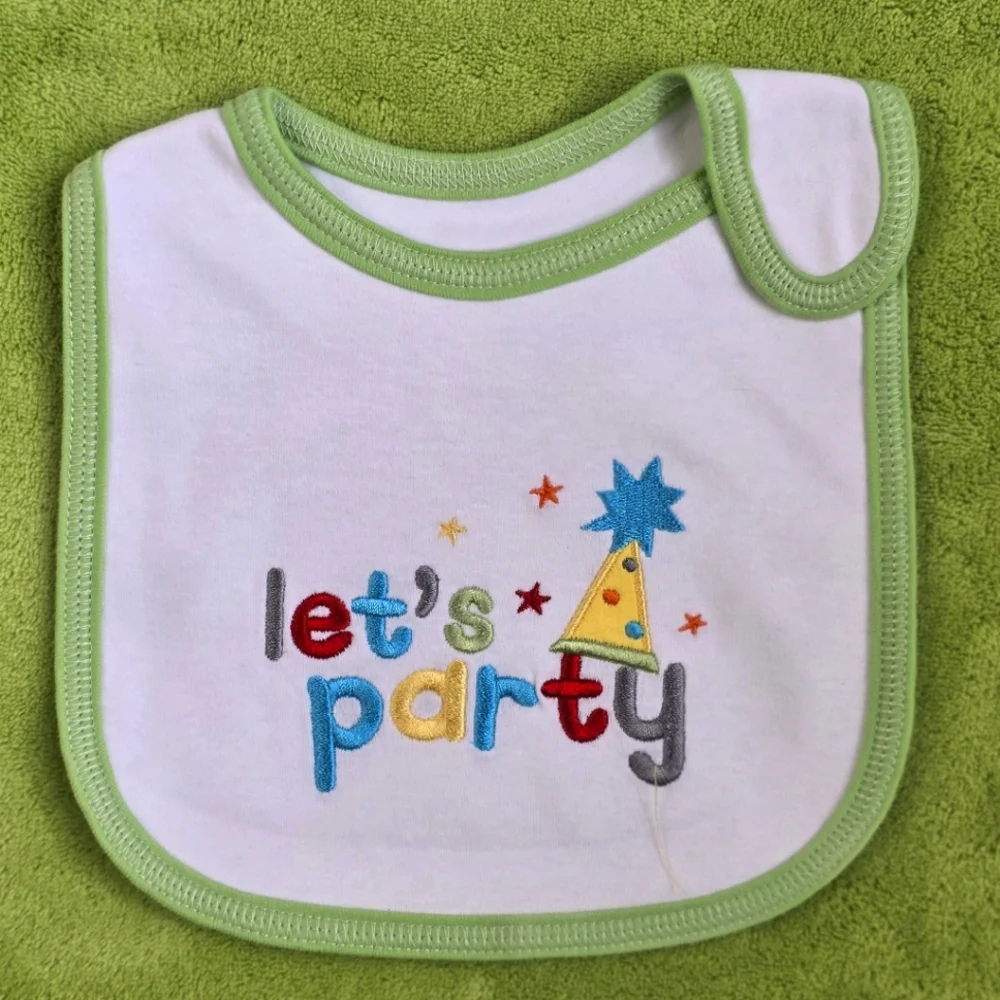 NWT 3x1st first Birthday BIBS set  Baby BOY Carter’s Waterproof Let's Party (Q6)